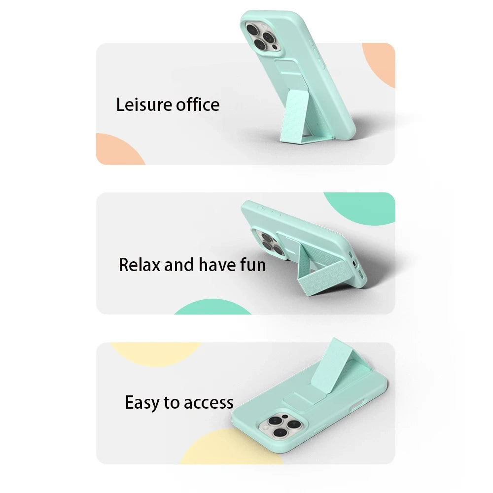 Silicone Phone Case with Invisible Folding Stand